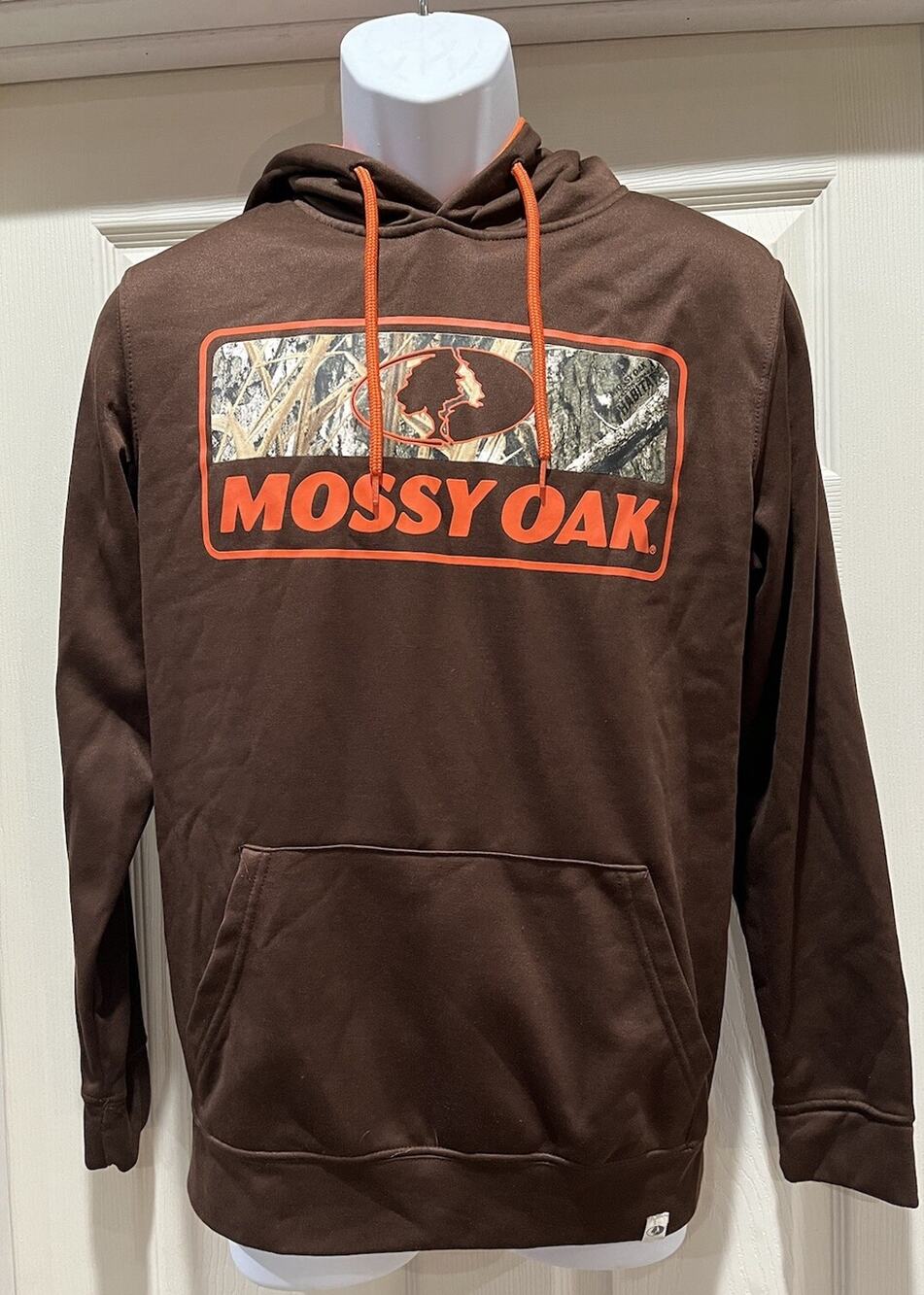 Colosseum Athletics Mossy Oak Hoodie Brown Orange Men's Size Small EUC